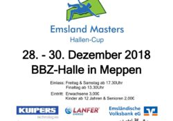 Flyer des Emsland Mastesr Hallenturnieres 2018