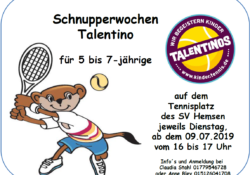 Tennis Schnupperwochen